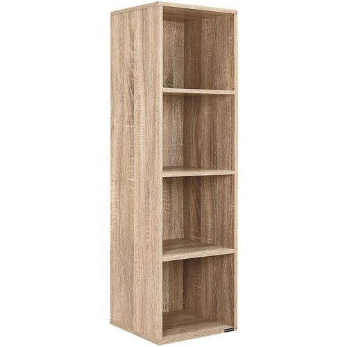 4251779109982 - Bücherregal mit 4 Fächer 106x30x30cm Kippschutz Bodenschoner 40kg Belastbarkeit Wohnzimmer Schlafzimmer Büro Regal Standregal Würfelregal 30x30x106cm