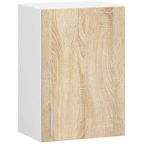 5901738162273 - Hängeschrank Küchenschrank AKORD LIMA modular W40 Weiß 40 cm Tür 2 Ebenen Front Sonoma-Eiche B40 x H58 x T305 cm