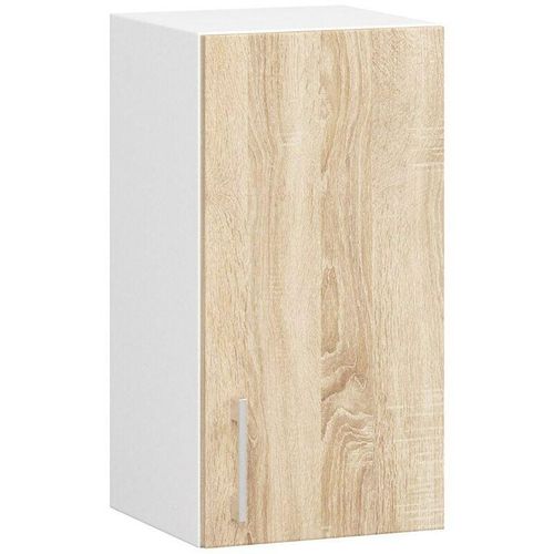 5901738163379 - Hängeschrank Küchenschrank AKORD LIMA modular W30 Weiß 30 cm Tür 2 Ebenen Front Sonoma-Eiche B30 x H58 x T305 cm