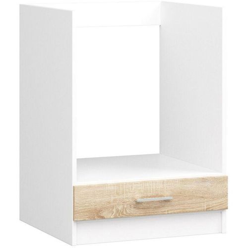 5901738166387 - Akord - Niedriger Küchenschrank Küchenschrank Ofen 60 cm S60 modulares Weiß   Eichen -Soutroa 1 Regale 1 Türen1