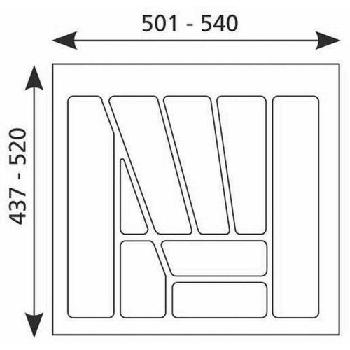 4250000506798 - - Besteckeinsatz zuschneidbar Besteckkasten 60cm Schublade kürzbar
