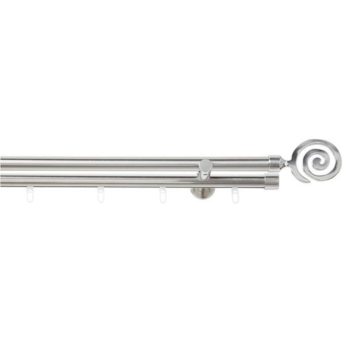 4015161084710 - Kombi-Vorhangstange Espiral Gr 1 silber (edelstahlfarben) Gardinenstangen Kinder L 120cm Ø 20mm 2 läufig Metall Aluminium Kunststoff L120cm