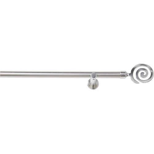 4015161078122 - Vorhangstange Espiral Gardinenstangen Gr L 120 cm Ø 20 mm 1 läufig silberfarben (edelstahlfarben) Kinder Gardinenstangen für