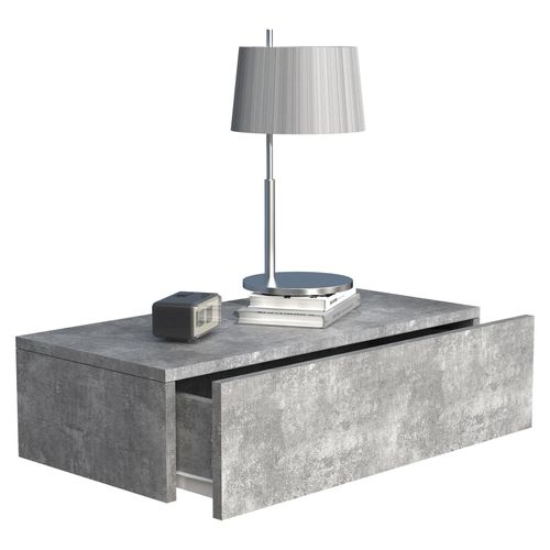 4051814418969 - Holz Wandschublade Nachtschrank Wandboard Schublade Konsole Nachttisch Usal M 60 cm (Farbe Beton-Grau) 4051814418969 - Holz Wandschublade Nachtschrank Wandboard Schublade Konsole Nachttisch Usal M 60 cm (Farbe Beton-Grau)
