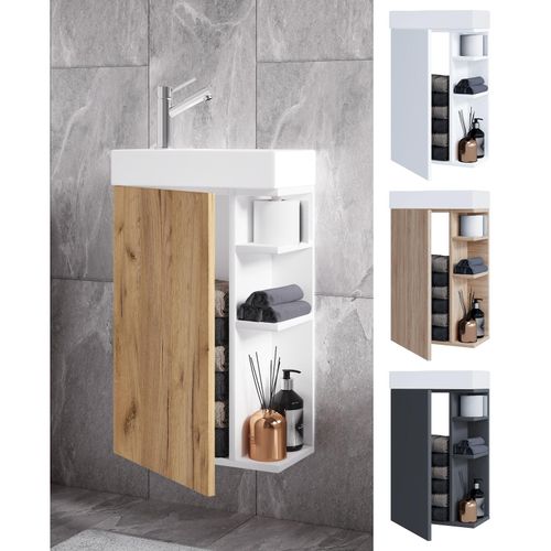 4051814426407 - 2-tlg Set Waschplatz für Gäste WC Gästebad Waschtisch Toilette Badmöbel Badezimmer Set – Lumia 4051814426407 - 2-tlg Set Waschplatz für Gäste WC Gästebad Waschtisch Toilette Badmöbel Badezimmer Set – Lumia