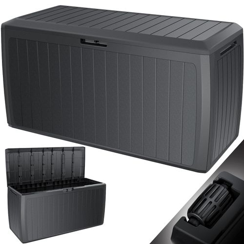 4260692719406 - Auflagenbox Kissenbox 290 Liter mit abschließbarem Deckel Haltegriffe Gartenbox Anthrazit - Anthrazit - Kesser 4260692719406 - Auflagenbox Kissenbox 290 Liter mit abschließbarem Deckel Haltegriffe Gartenbox Anthrazit - Anthrazit - Kesser