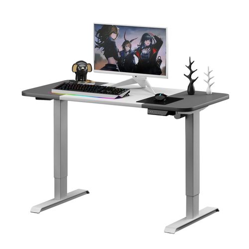 4250263741462 - Höhenverstellbarer Schreibtisch LIFT 4P12WG Weiss-Grau 120 x 60cm Schreibtisch Höhenverstellbar Elektrisch mit Digitaldisplay Stehschreibtisch Bürotisch Standing Desk