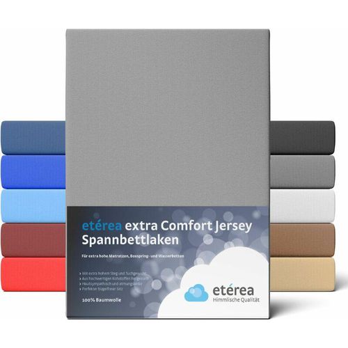 4055971019700 - Etérea - Extra Jersey Spannbettlaken Frost Grau 140x200 - 160x220 cm - Frost Grau