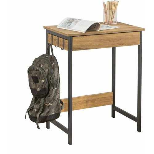 4251388617120 - Sobuy - FWT43-N Schreibtisch mit Einer Schublade und 2 Haken Tisch Computertisch Arbeitstisch Natur bht ca 60x77x40cm (Ohne Stuhl)