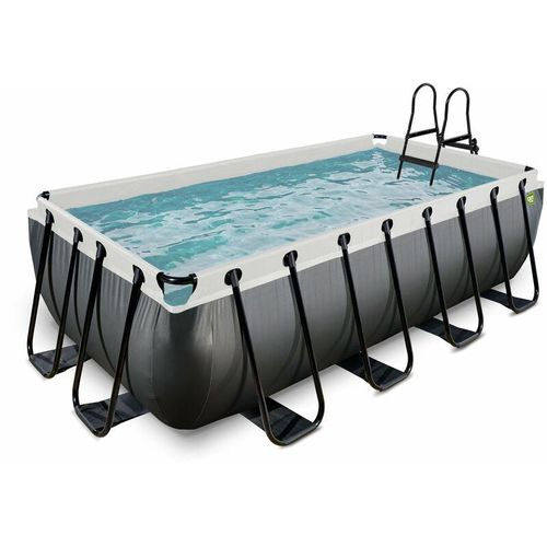 8720289693756 - Exit Toys - exit Black Leather Pool 400x200x100cm mit Filterpumpe - schwarz - Schwarz