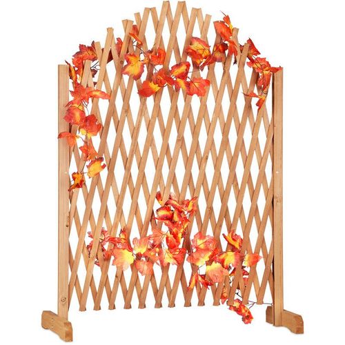 4052025229238 - Rankgitter Holz ausziehbar freistehend Garten Balkon Terrasse Rankhilfe HxBxT 100 x 165 x 30 cm braun - Relaxdays