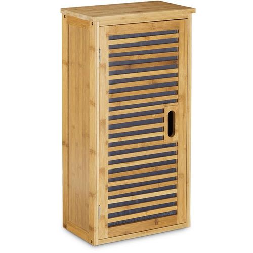 4052025203016 - Badezimmer Hängeschrank aus Bambus 2 Ablagen mit Einlegeboden Badschrank HxBxT 66 x 35 x 20 cm natur - Relaxdays