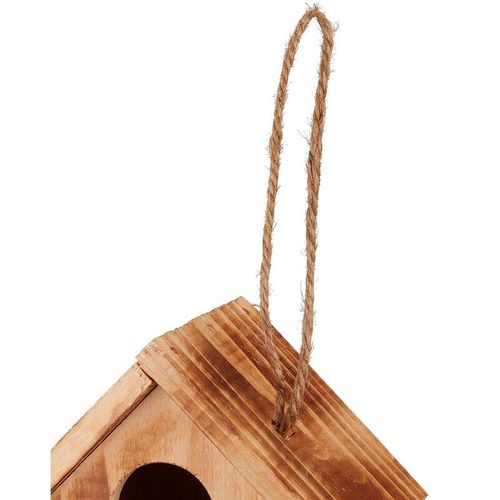 4052025310134 - Relaxdays - Vogelhaus zum Aufhängen Balkon Terrasse Garten gebranntes Holz Deko Nistkasten hbt 34x20x19 cm natur