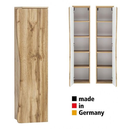 4066075026068 - Lomadox - Badezimmer Hochschrank KAHLA-03 in Wotan Eiche Nb Front mit Baumkantenoptik b h t ca 375 130 35 cm - braun