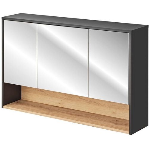 4066075038818 - Lomadox - Badezimmer Spiegelschrank 120 cm BOLOGNA-56 in anthrazit mit Artisan Eiche Nb b h t ca 120 75 25 cm - anthrazit