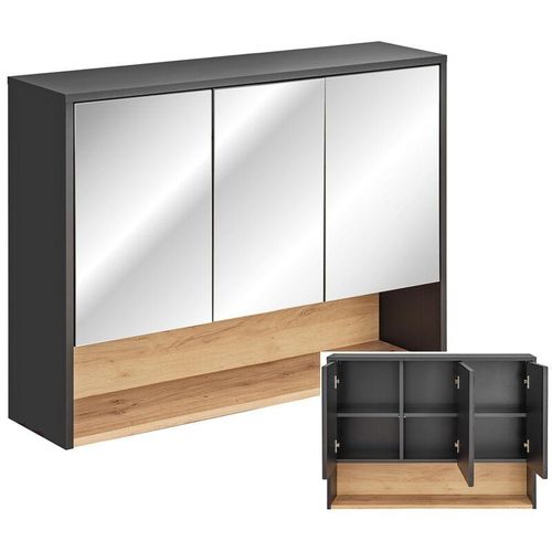 4066075038801 - Lomadox - Spiegelschrank 100 cm BOLOGNA-56 in anthrazit mit Artisan Eiche Nb b h t ca 100 75 25 cm - anthrazit