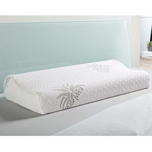 4059222280215 - Bestlivings - Nackenstützkissen ( 60cm x 30cm x 10 7cm ) Nackenkissen mit Memory-Effekt ( Memory Foam ) abnehmbarer Bezug Aloe Vera veredelt - Weiß