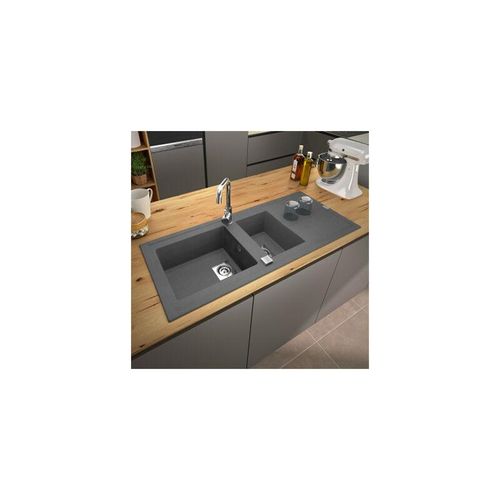 3512343102329 - Carea Cuisine&bain - Einbauspüle arcos Granit 2 Becken - Farbe - Betongrau - Betongrau