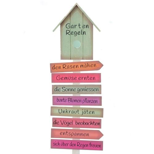 4260625745526 - Spetebo - Holz Schild mit Gartenregeln - 103 x 28 cm - Deko Schild mit Erdspieß