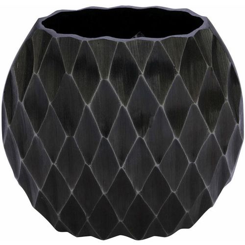 4260700658697 - Spetebo - Aluminium Blumenvase schwarz - oval   23 cm - Alu Tisch Deko Blumen Vase Metall