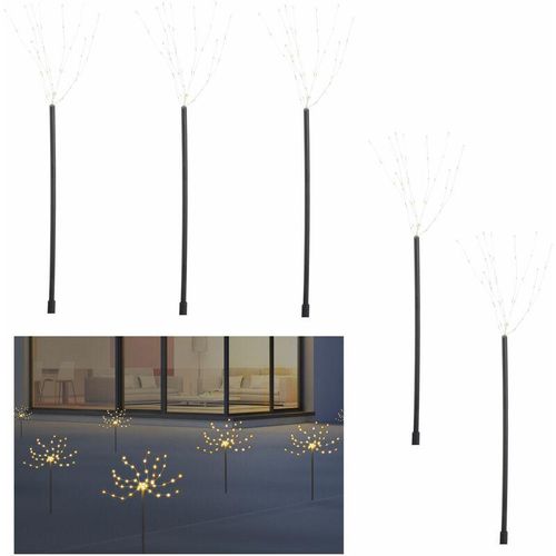 4260625748589 - Spetebo - Draht Garten Leuchtstab 45cm - 5er Set   225 led - Weihnachts Deko Gartenstecker