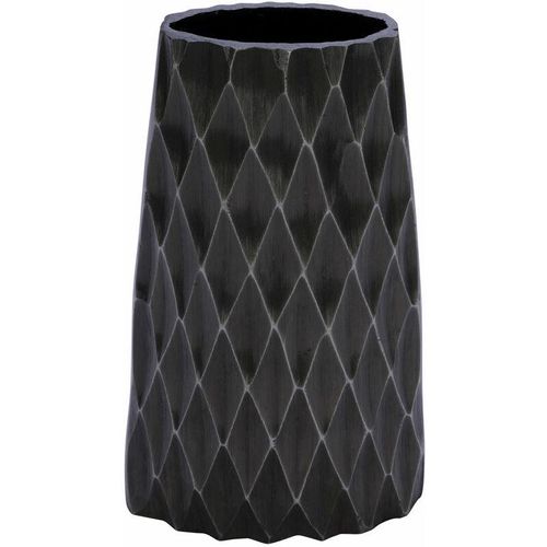 4260700658673 - Aluminium Blumenvase schwarz - gerade   26 cm - Alu Tisch Deko Blumen Vase Metall