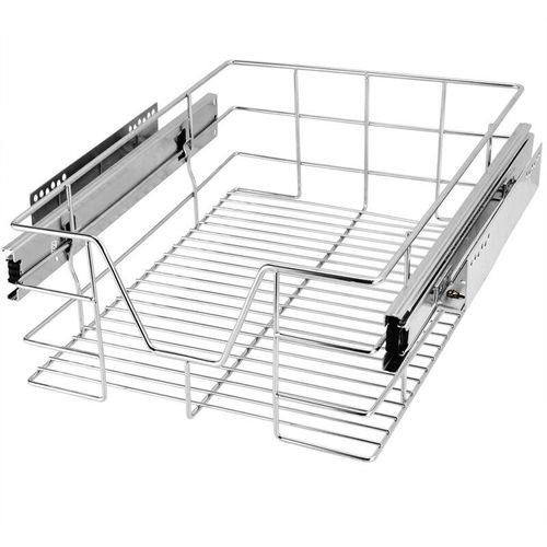 4250525335170 - Küchenschublade 30 40 50 60cm Vollauszug 25kg Belastbar Montagematerial Verchromt Küche Kleiderschrank Teleskopschublade verschiedene Sets für 40cm