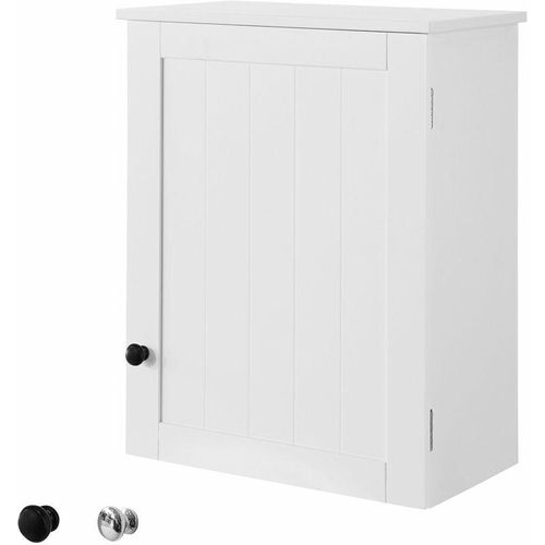 4251388609163 - BZR19-W Hängeschrank mit Einer Tür Wandschrank Badhängeschrank Küchenschrank Medizinschrank Badmöbel Weiß bht ca 40x52x23cm - Sobuy