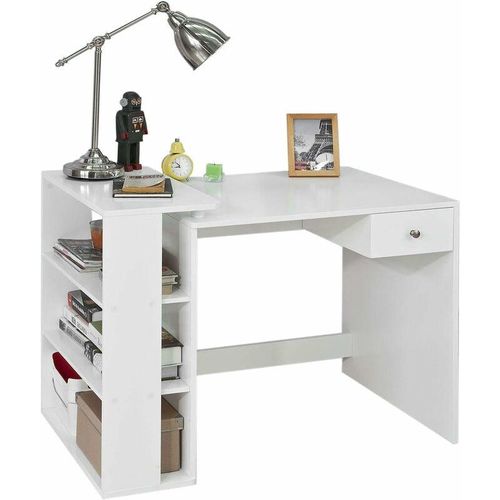 4251388600818 - Sobuy - FWT35-W Schreibtisch mit 1 Schublade und 3 Ablagen Tisch Arbeitstisch Computertisch Bürotisch weiß bht ca 101x76x60cm