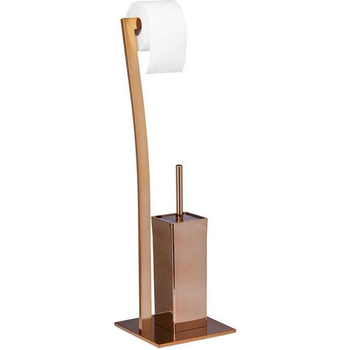 4052025992569 - Stand wc Garnitur wimedo eckig hbt 71 x 20 x 20 cm Toilettenbürstenhalter aus Edelstahl mit Lackierung Toilettenpapierhalter und Klorollenhalter als