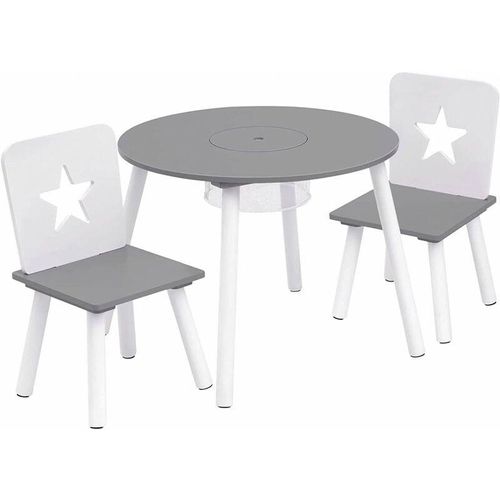 4063425133254 - Kindersitzgruppe Tisch-Set mit Stauraum aus Kiefernholz - Woltu