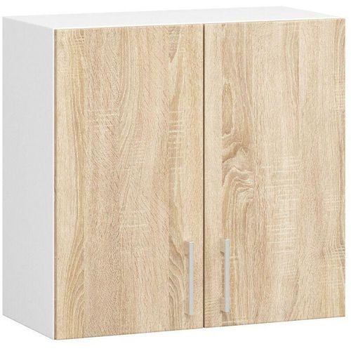 5901738163300 - Akord - Küchenschrank Küchenschrank an der Wand hängen 60 cm w60 modulare Lima Weiß   Eiche Sonoma 2 Regale 2 Türen1