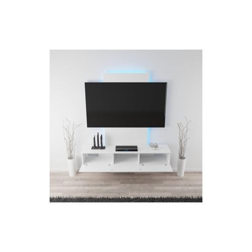 4062048007447 - TroniTechnik® TV Board Lowboard Möbel Schrank Unterschrank Weiß Hochglanz VELAN mit LED gegen Kabelsalat Melamin 4062048007447 - TroniTechnik® TV Board Lowboard Möbel Schrank Unterschrank Weiß Hochglanz VELAN mit LED gegen Kabelsalat Melamin