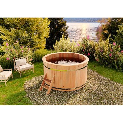 4251771227974 - Finntherm - Badefass Bergen aus Holz Badebottich Hot Tub Schwimmbecken Jacuzzi outdoor ø 200 x 101 cm ohne Ofen - Naturbelassen