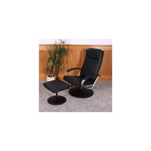 4052826037537 - Relaxsessel Siena mit Hocker ~ schwarz