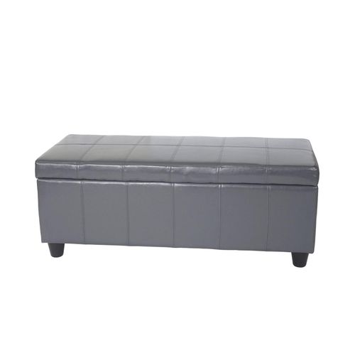 4057651134758 - Aufbewahrungs-Truhe Sitzbank Arezzo Leder + Kunstleder 112x45x45cm MVG-zertifiziert ~ grau 4057651134758 - Aufbewahrungs-Truhe Sitzbank Arezzo Leder + Kunstleder 112x45x45cm MVG-zertifiziert ~ grau