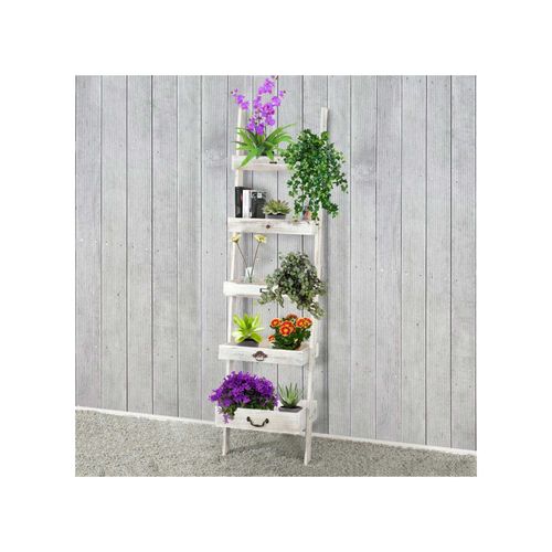 4052826150229 - Regal Standregal Pflanzregal Blumenständer 169x43x32cm Shabby-Look Shabby-Chic Vintage ~ weiß