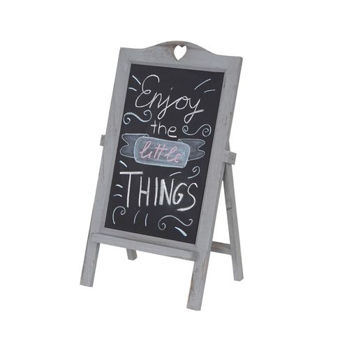 4057651225937 - Werbetafel MCW-E51 Aufsteller Kreidetafel 66x37x27cm Shabby-Look Vintage ~ grau