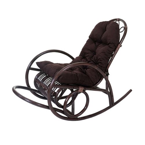 4057651205762 - Schaukelstuhl MCW-C40 Schwingsessel Rattansessel braun ~ Auflage braun 4057651205762 - Schaukelstuhl MCW-C40 Schwingsessel Rattansessel braun ~ Auflage braun