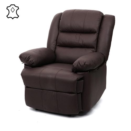 4057651386652 - Fernsehsessel MCW-G15 Relaxsessel Liege Sessel Leder + Kunstleder 101x87x100cm ~ braun