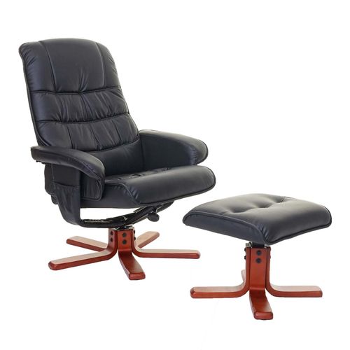 4057651272078 - Relaxsessel MCW-E30 Fernsehsessel Liegesessel TV-Sessel mit Hocker ~ Kunstleder schwarz 4057651272078 - Relaxsessel MCW-E30 Fernsehsessel Liegesessel TV-Sessel mit Hocker ~ Kunstleder schwarz