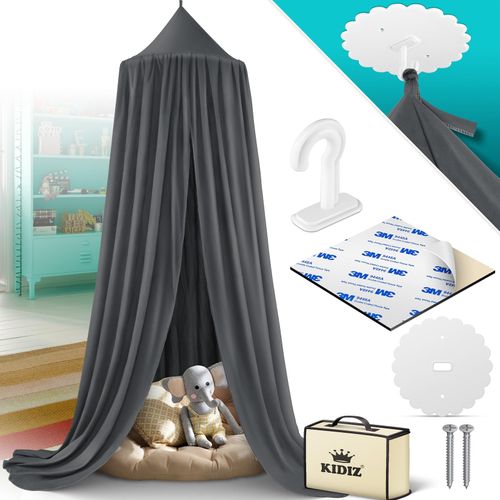 4255598301336 - KIDIZ® Baldachin Kinderzimmer Betthimmel babybett für Schlafzimmer Inkl Aufbewahrungstasche ohne Bohren Saumlänge ca 270cm Moskitonetz Insektenschutz Kinder Spielzelte 4255598301336 - KIDIZ® Baldachin Kinderzimmer Betthimmel babybett für Schlafzimmer Inkl Aufbewahrungstasche ohne Bohren Saumlänge ca 270cm Moskitonetz Insektenschutz Kinder Spielzelte