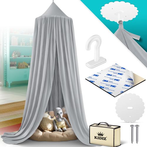 4255598301343 - KIDIZ® Baldachin Kinderzimmer Betthimmel babybett für Schlafzimmer Inkl Aufbewahrungstasche ohne Bohren Saumlänge ca 270cm Moskitonetz Insektenschutz Kinder Spielzelte 4255598301343 - KIDIZ® Baldachin Kinderzimmer Betthimmel babybett für Schlafzimmer Inkl Aufbewahrungstasche ohne Bohren Saumlänge ca 270cm Moskitonetz Insektenschutz Kinder Spielzelte