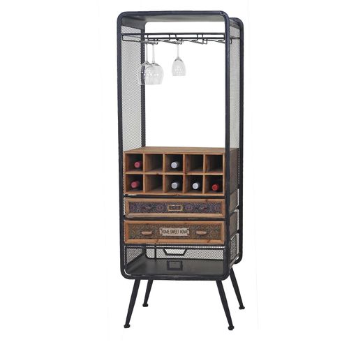 4057651275017 - Weinregal MCW-C91 Flaschenregal Barschrank Weinständer für 10 Flaschen Tanne Holz Vintage 157x57x38cm