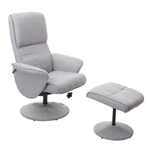 4057651533384 - Relaxsessel Stockholm Fernsehsessel Relaxliege TV-Sessel mit Hocker ~ Stoff Textil hellgrau 4057651533384 - Relaxsessel Stockholm Fernsehsessel Relaxliege TV-Sessel mit Hocker ~ Stoff Textil hellgrau