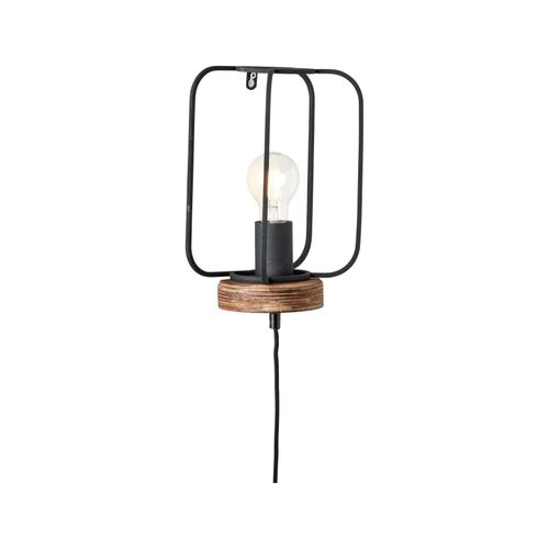 4004353395307 - Lampe Tosh Wandleuchte mit Zuleitung antik holz schwarz korund 1x A60 E27 40W Holz aus nachhaltiger Waldwirtschaft (fsc) - braun - Brilliant