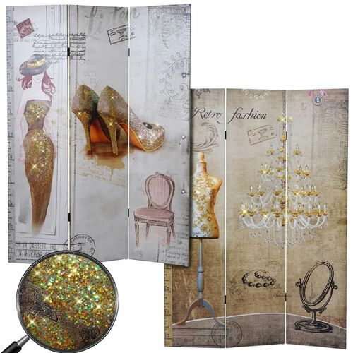 4057651152486 - Foto-Paravent Retro Raumteiler Trennwand Glitzer Fashion FSC-zertifiziert ~ 180x120cm 4057651152486 - Foto-Paravent Retro Raumteiler Trennwand Glitzer Fashion FSC-zertifiziert ~ 180x120cm