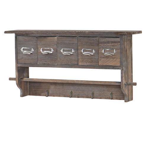 4057651257426 - Küchenregal MCW-C49 Haushaltsregal Regal Vintage mit 5 Schubladen 32x65x13cm ~ braun 4057651257426 - Küchenregal MCW-C49 Haushaltsregal Regal Vintage mit 5 Schubladen 32x65x13cm ~ braun