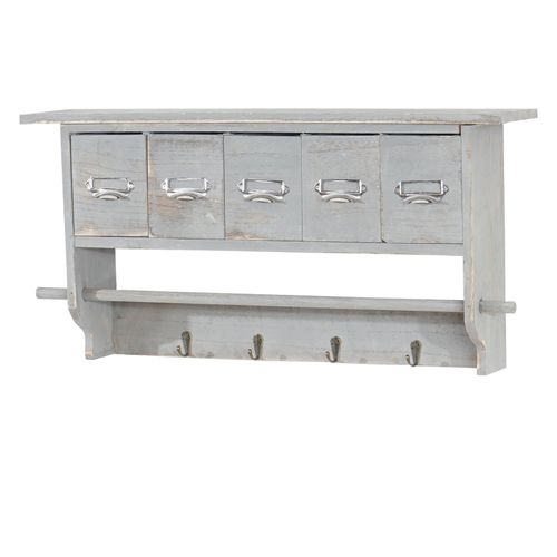 4057651257495 - Küchenregal MCW-C49 Haushaltsregal Regal Vintage mit 5 Schubladen 32x65x13cm ~ Shabby Look grau 4057651257495 - Küchenregal MCW-C49 Haushaltsregal Regal Vintage mit 5 Schubladen 32x65x13cm ~ Shabby Look grau