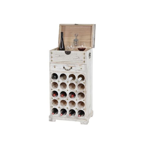 4052826197170 - Weinregal Torre T323 Flaschenregal Regal für 20 Flaschen 94x48x31cm Shabby-Look Vintage ~ weiß